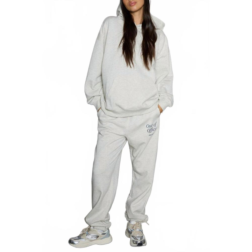 NEW THINGS BETWEEN out of office top and pant set in heather oat
